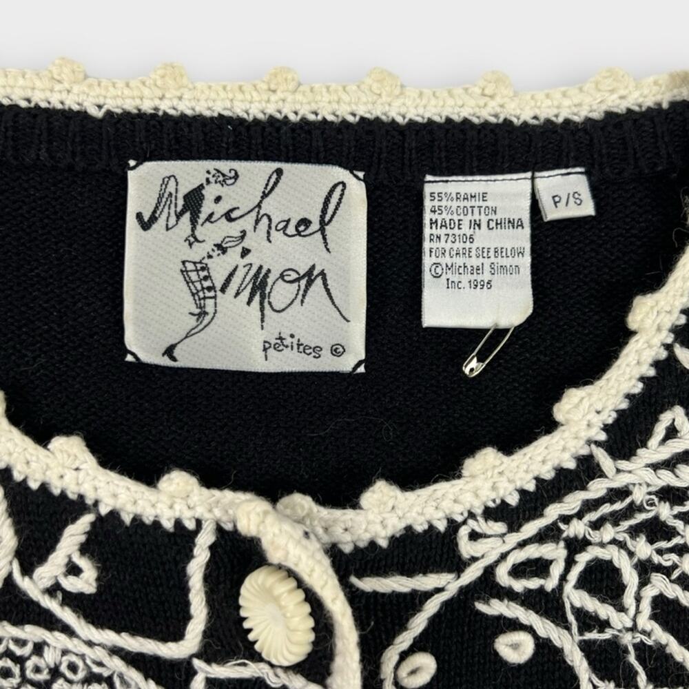Michael Simon Vintage Car Embroidered Cardigan Sweater - Picture 4 of 6